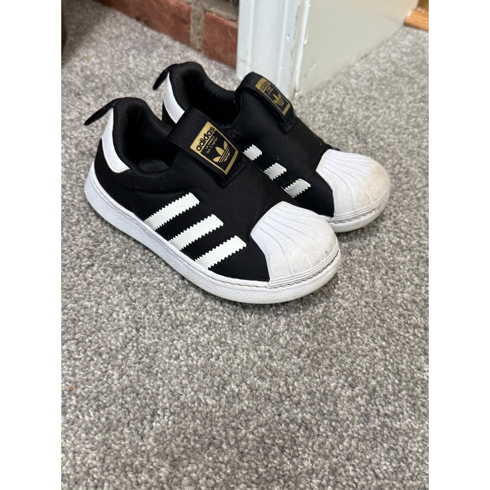 Adidas Superstar 360 Toddler Shoes Black White Size 9K